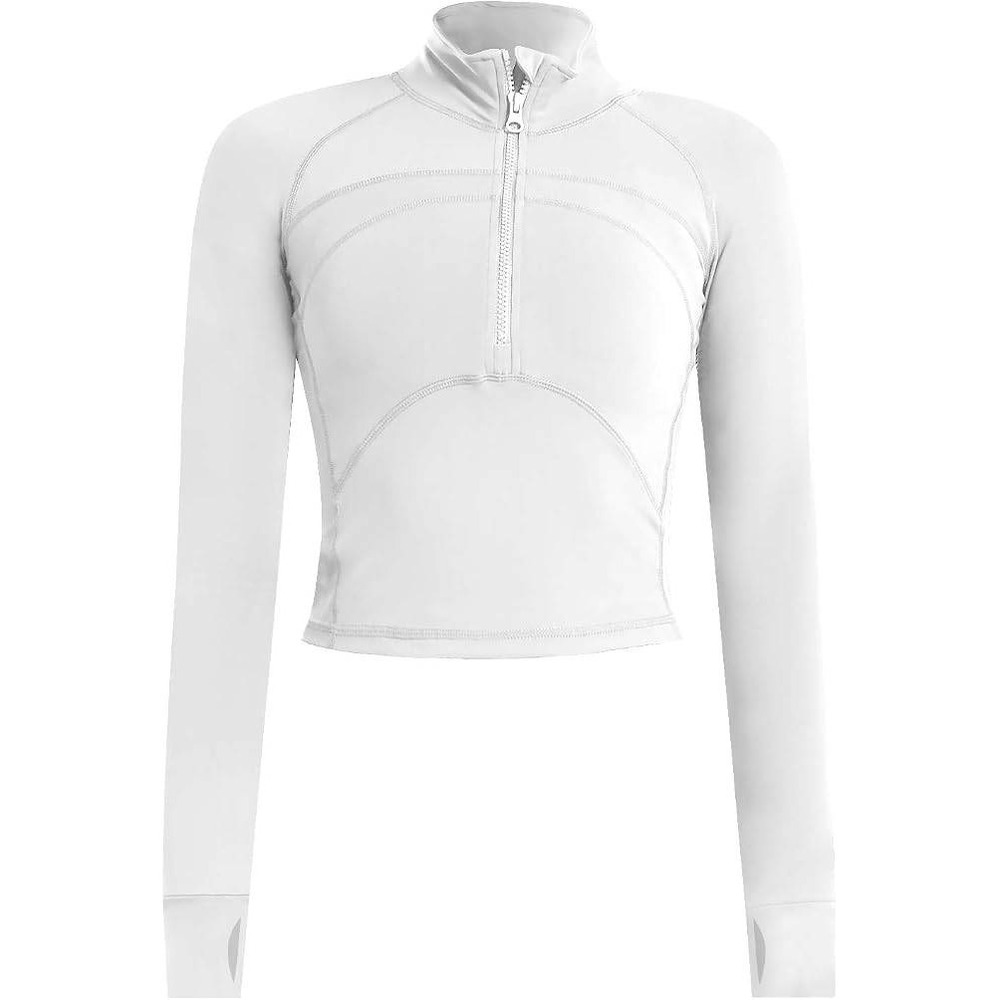 Cropped Athletic Jacket Quarter Zip Women's Medium Slim Pullover Define Stretch